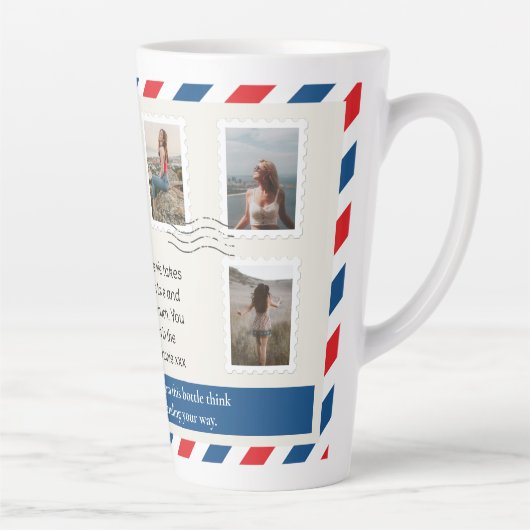 Moeder Foto Collage Letter Postal knuffel Latte Mok (Rechts)