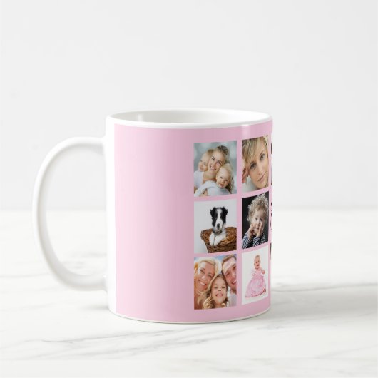 Moeder foto collage roze koffiemok (Links)