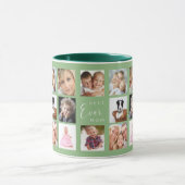 Moeder foto collage salie groen mok (Midden)