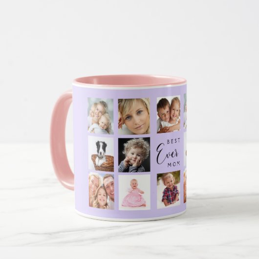 Moeder foto collage violet mok (Voorkant links)