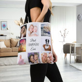 Moeder foto collage wit tote bag
