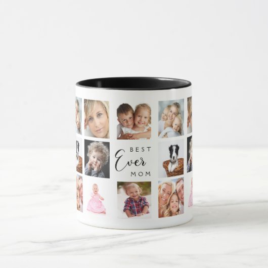 Moeder foto collage witte zwarte mok (Midden)