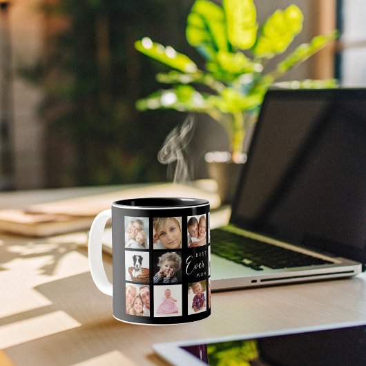 Moeder foto collage zwart wit mok