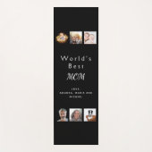 Moeder foto collage zwart yogamat (Voorkant)