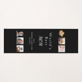 Moeder foto collage zwart yogamat (Voorkant (horizontaal))