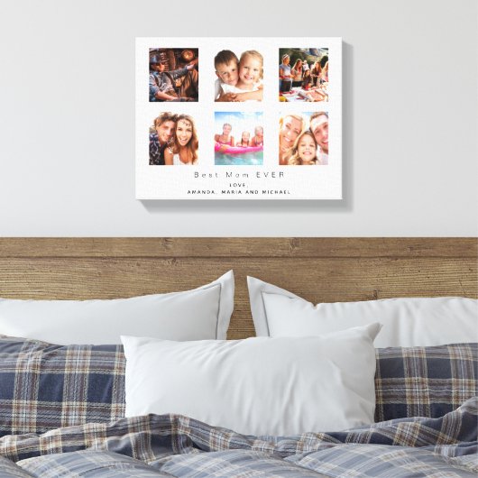 Moeder foto familie collage wit canvas afdruk (Insitu (Slaapkamer))