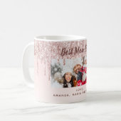 Moeder foto glitter roze koffiemok (Voorkant links)