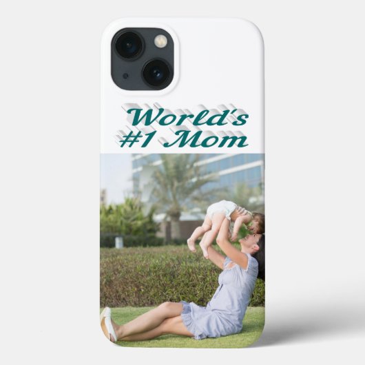 Moeder Foto groene tekst iPhone Hoesje (Achterkant)