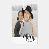 Moeder Foto Kerstmis Metalen Ornament (Voorkant links)