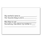 Moeder foto op gepersonaliseerde familie Flashcard Kaart (Achterkant)