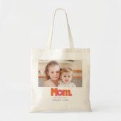 Moeder Foto Oranje/Roze Tote Bag (Voorkant)