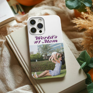 Moeder Foto paarse tekst iPhone Hoesje