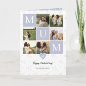 Moeder Foto Vierkant Gird Initiaal & Persoonlijk Feestdagen Kaart (Voorkant)