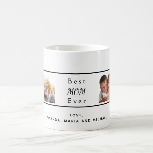 Moeder foto wit zwart koffiemok (Center)