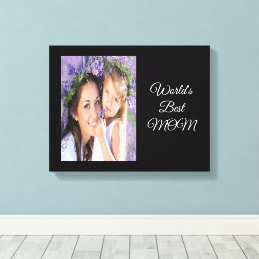 Moeder foto zwart canvas afdruk (Insitu (Houten vloer))