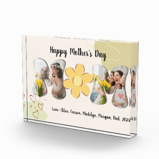 Moeder fotoblok, gepersonaliseerde Moederdag cadea Fotoblokken (Rechts)