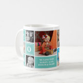 Moeder Fotocollage Blauwgroen Moederdag Koffiemok (Voorkant links)