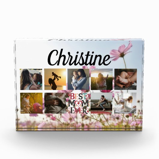 Moeder Fotocollage Elegant Keepsake Fotoblokken (Voorkant)