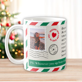 Moeder Fotocollage Handgeschreven brief Kerstmis Koffiemok