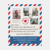 Moeder Fotocollage Handgeschreven brief knuffel Fleece Deken (Voorkant)