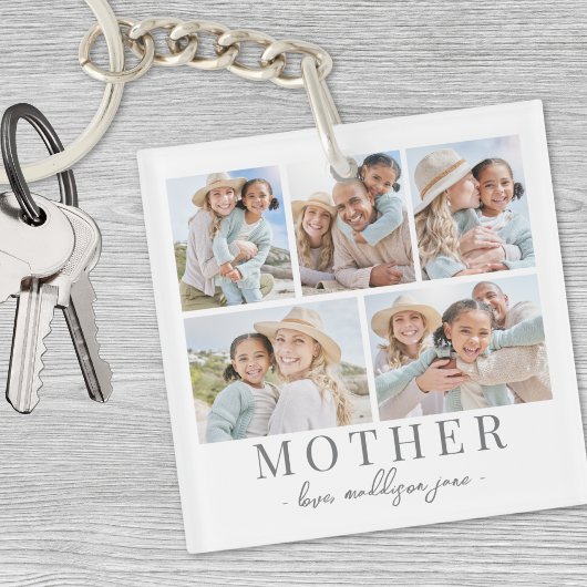 Moeder fotocollage sleutelhanger