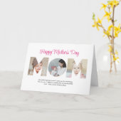 Moeder Fotocollage Uitknipfiguur Moederdag Verjaar Kaart (Gele Bloem)