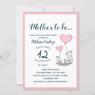 Moeder Fox en hun kleine vos - Baby shower Kaart