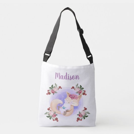 Moeder Fox Hug Baby Bunny Rabbit Crossbody Bag Tas (Voorkant)