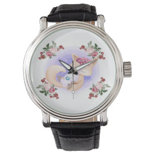 Moeder Fox Hug Baby Bunny Rabbit Horloge