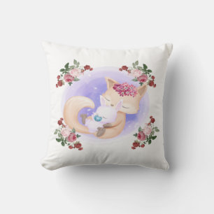 Moeder Fox Hug Baby Bunny Rabbit Kussen