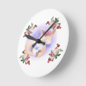 Moeder Fox Hug Baby Bunny Rabbit Ronde Klok (Hoek)