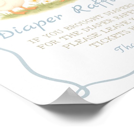  Moeder Gans Baby shower Luier Raffle Poster (Hoek)