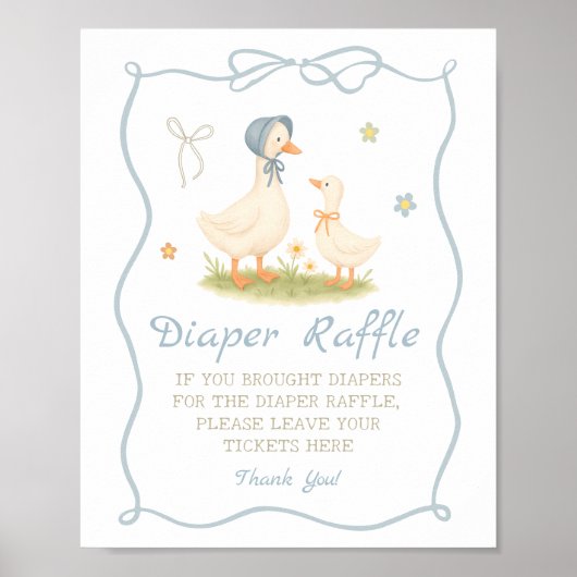  Moeder Gans Baby shower Luier Raffle Poster (Voorkant)