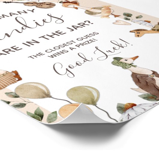  Moeder Gans Baby shower Snoep Guess Game Poster (Hoek)