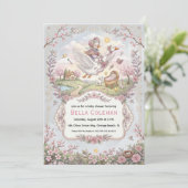 moeder gans babyshower uitnodigingen (Staand voorkant)