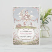 moeder gans babyshower uitnodigingen (Staand voorkant)