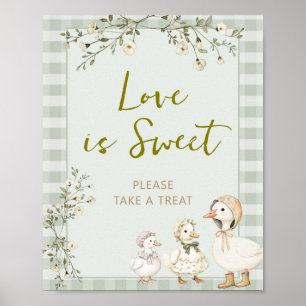 Moeder Gans en Gansje Baby Shower Liefde is Zoet Poster