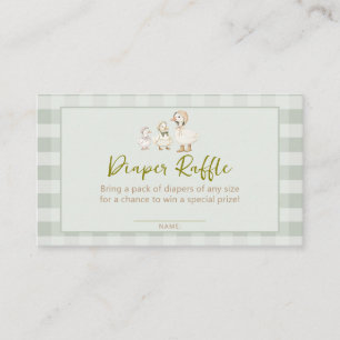 Moeder Gans en Gansje Baby Shower Luier Raffle Informatiekaartje