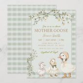 Moeder Gans en Gosling Baby shower Kaart (Voorkant / Achterkant)