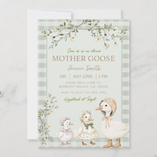 Moeder Gans en Gosling Baby shower Kaart