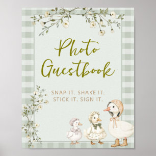 Moeder Gans Gansje Baby Shower Foto Guestbook Poster