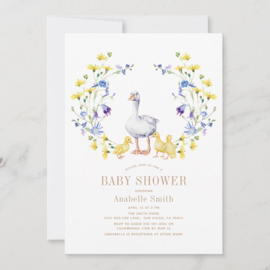 Moeder Gans Kwekerij Rhyme Bloemen Meisje Baby sho Kaart (Voorkant)