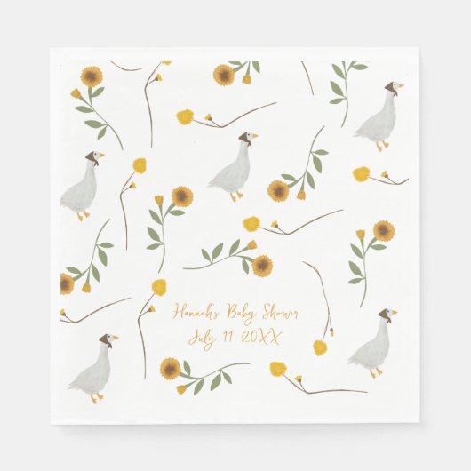 Moeder Gans Kwekerij Rhyme Zonnebloem Servet (Voorkant)