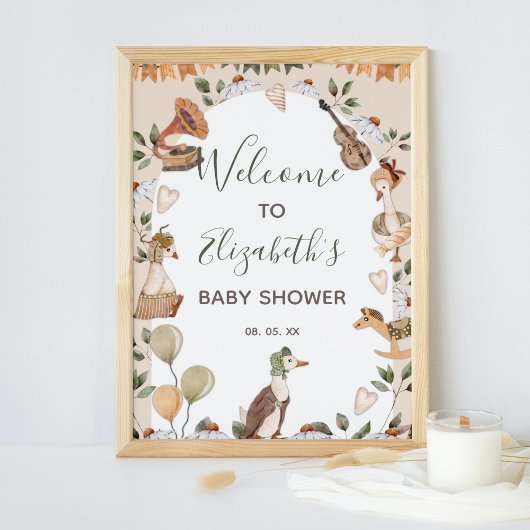 Moeder Gans Kwekerij Rhymes Baby shower Welkom Poster
