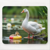 Moeder gans met baby gansje muismat (Voorkant)