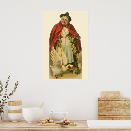 Moeder Gans Oud Victoriaans Verhalenboek Poster (Keuken)