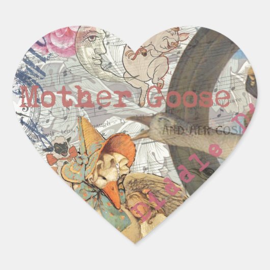 Moeder Gans Sprookje Hart Sticker (Voorkant)