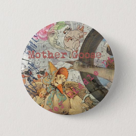 Moeder Gans Sprookje Ronde Button 5,7 Cm (Voorkant)