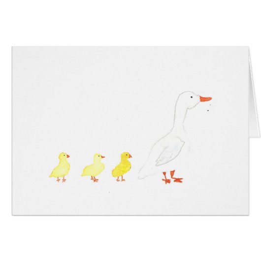 Moeder Gans Watercolor Print Wenskaart (Voorkant Horizontaal)