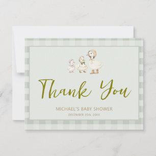 Moeder Ganzen en Gansje Baby Shower Bedankkaart